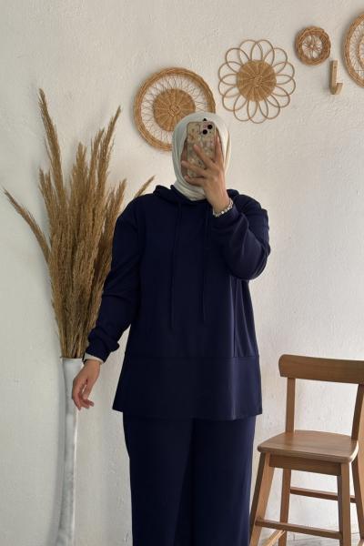 Kapüşonlu Oysho Takım Lacivert