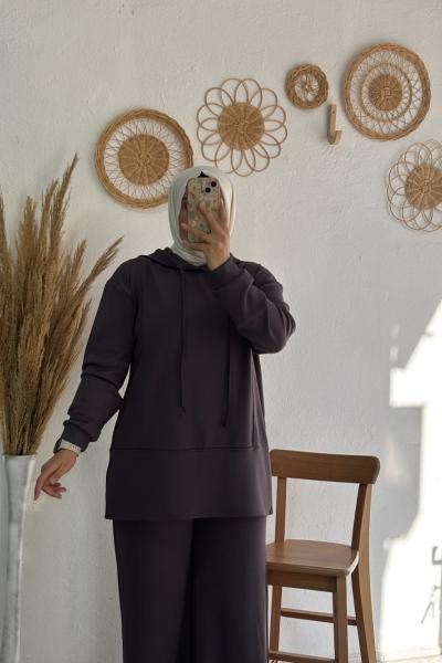 Kapüşonlu Oysho Takım Gri