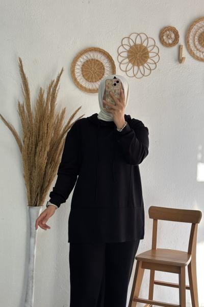 Kapüşonlu Oysho Takım Siyah