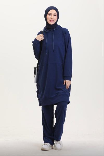 Kışlık Eşofman Takımı Açık Lacivert