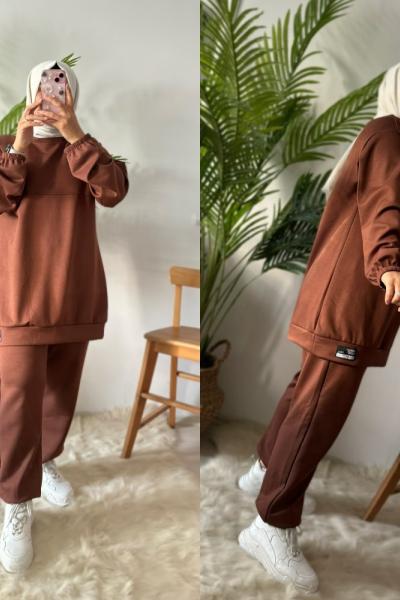 Kumsal Eşofman Takımı Kahverengi